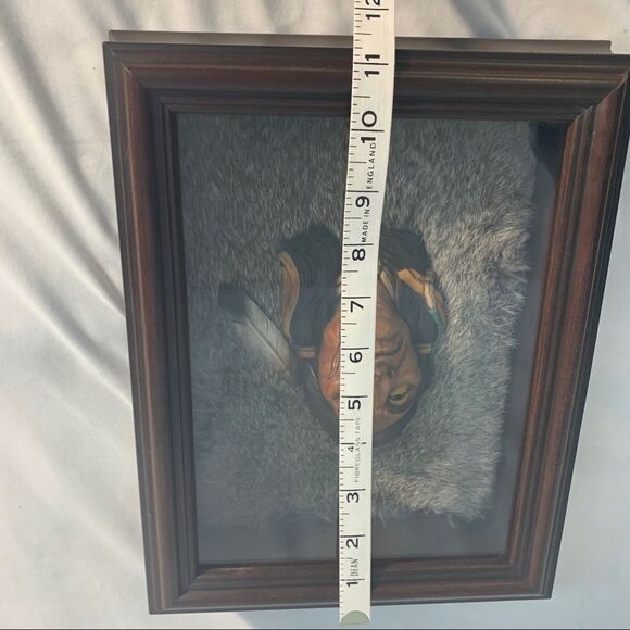 Neil Rose Native American Ceramic Sculpture Shadowbox “Grey Owl” - Picture 10 of 13